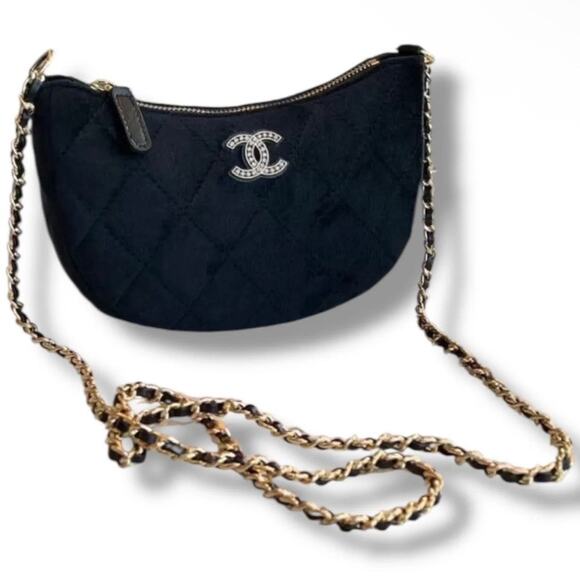 Chanel Beauty Makeup Black Velvet Shoulder Bag - New in Box - Picture 1 of 6